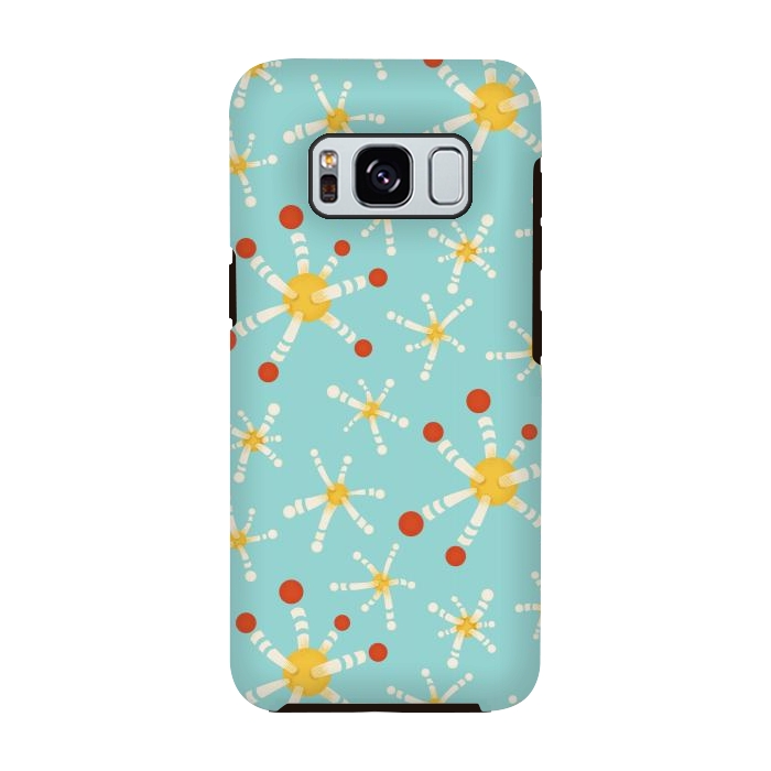 Galaxy S8 StrongFit Retro Modern Fun Science Microbiology Pattern by Boriana Giormova