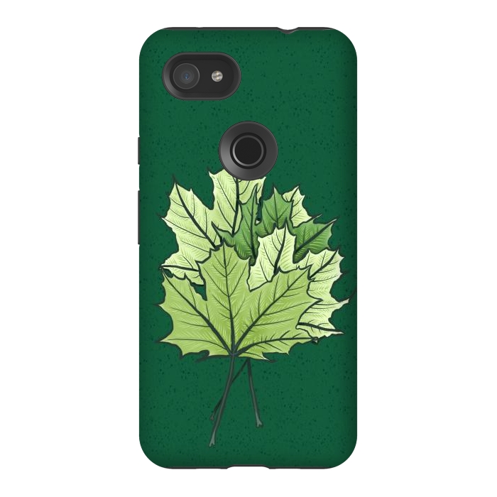 Pixel 3AXL StrongFit Green Maple Leaves In Spring by Boriana Giormova
