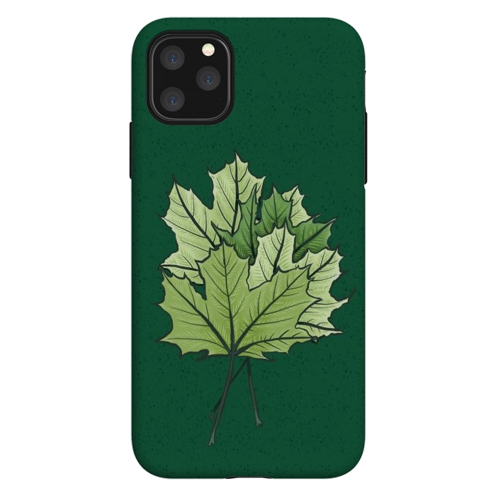 iPhone 11 Pro Max StrongFit Green Maple Leaves In Spring by Boriana Giormova