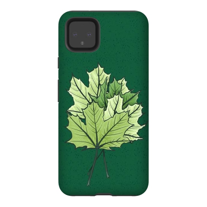 Pixel 4XL StrongFit Green Maple Leaves In Spring by Boriana Giormova