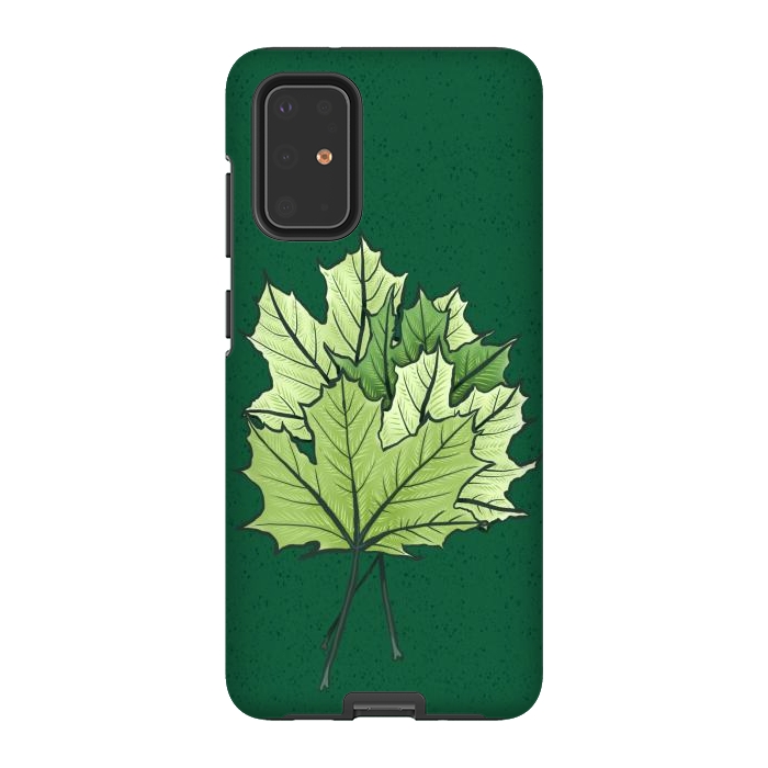 Galaxy S20 Plus StrongFit Green Maple Leaves In Spring by Boriana Giormova