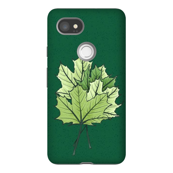 Pixel 2XL StrongFit Green Maple Leaves In Spring by Boriana Giormova