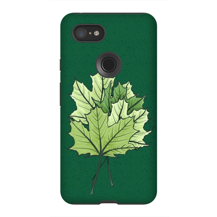Pixel 3XL StrongFit Green Maple Leaves In Spring by Boriana Giormova