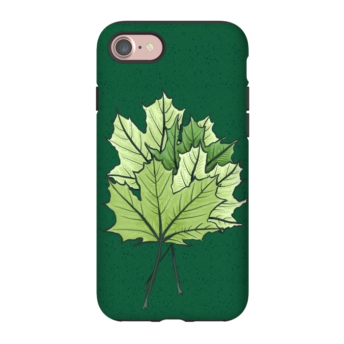 iPhone 7 StrongFit Green Maple Leaves In Spring by Boriana Giormova