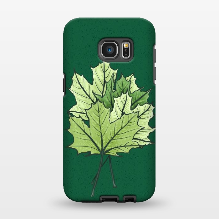 Galaxy S7 EDGE StrongFit Green Maple Leaves In Spring by Boriana Giormova