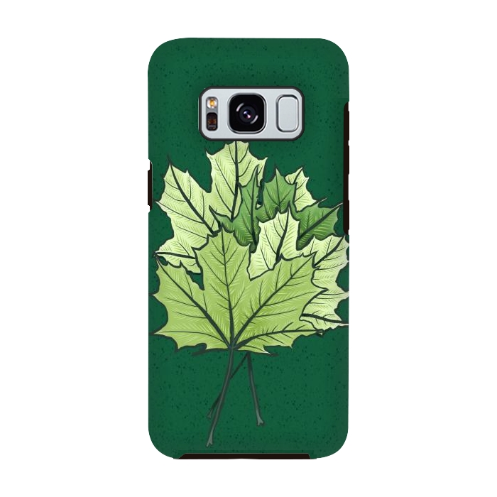 Galaxy S8 StrongFit Green Maple Leaves In Spring by Boriana Giormova
