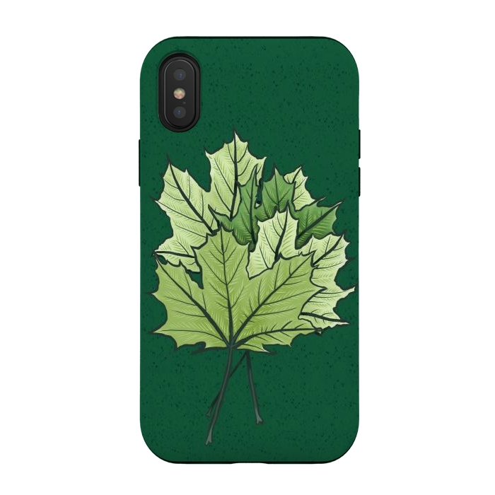 iPhone Xs / X StrongFit Green Maple Leaves In Spring by Boriana Giormova