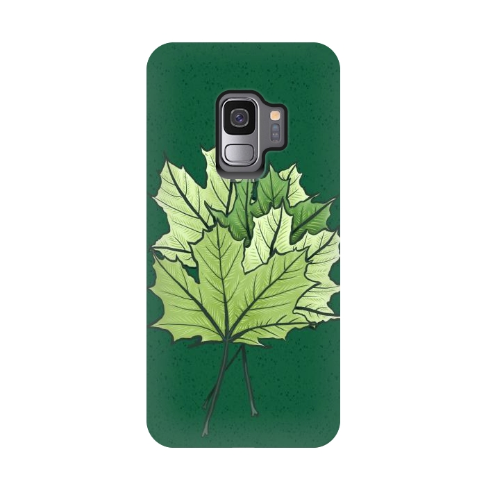 Galaxy S9 StrongFit Green Maple Leaves In Spring by Boriana Giormova