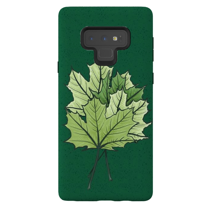 Galaxy Note 9 StrongFit Green Maple Leaves In Spring by Boriana Giormova