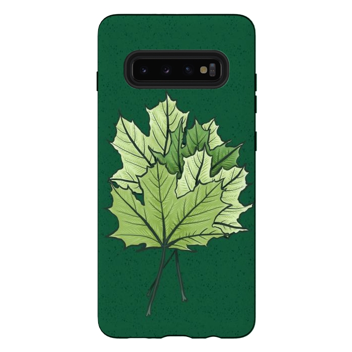 Galaxy S10 plus StrongFit Green Maple Leaves In Spring by Boriana Giormova
