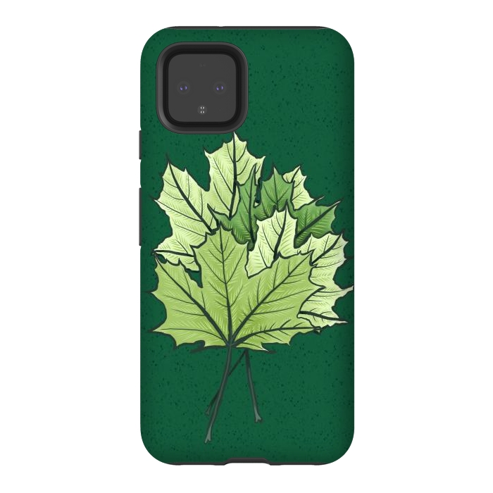Pixel 4 StrongFit Green Maple Leaves In Spring by Boriana Giormova