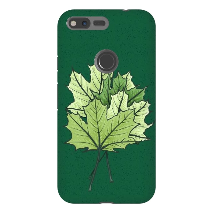 Pixel XL StrongFit Green Maple Leaves In Spring by Boriana Giormova