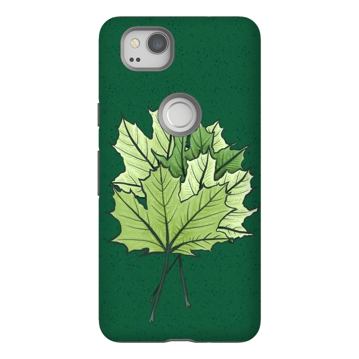 Pixel 2 StrongFit Green Maple Leaves In Spring by Boriana Giormova