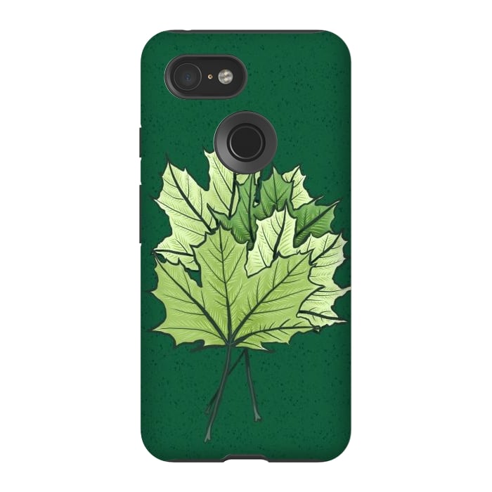 Pixel 3 StrongFit Green Maple Leaves In Spring by Boriana Giormova