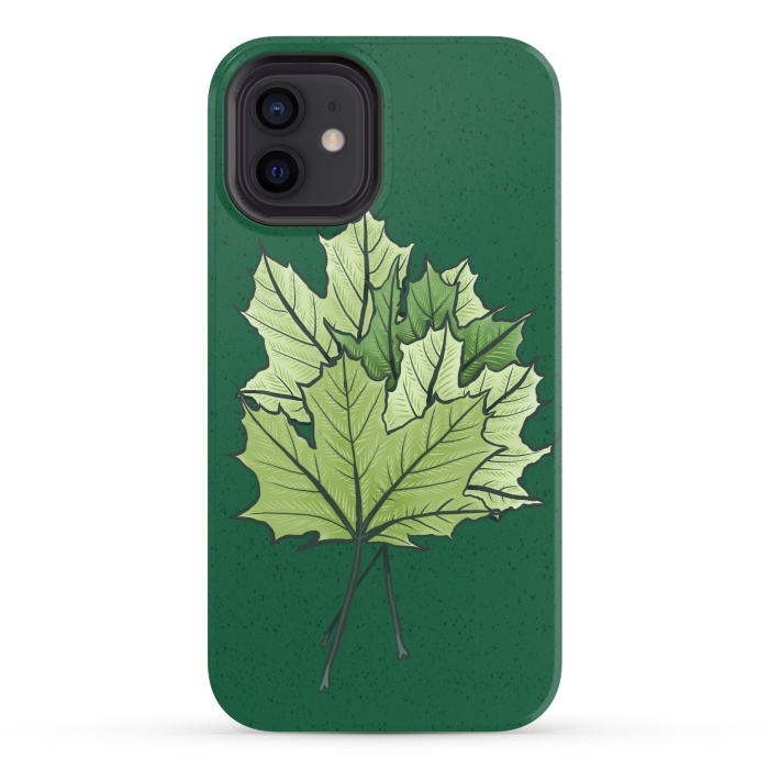 iPhone 12 mini StrongFit Green Maple Leaves In Spring by Boriana Giormova