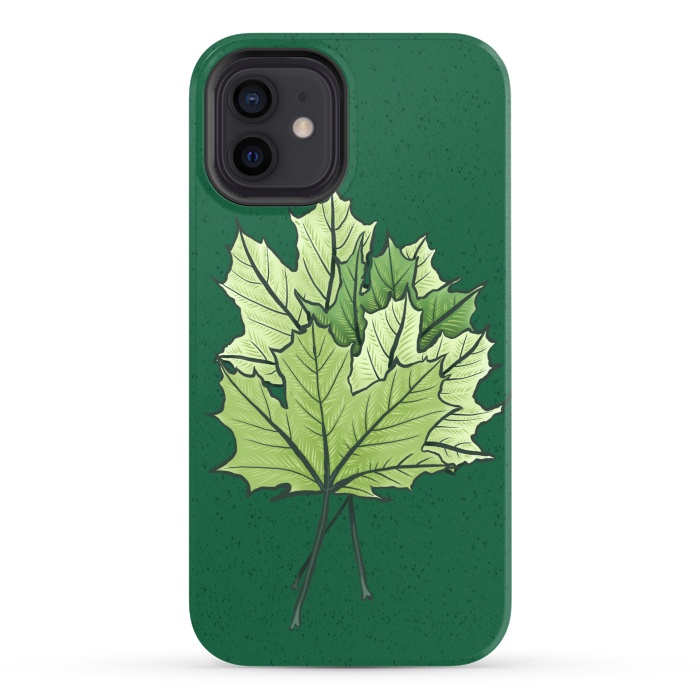 iPhone 12 StrongFit Green Maple Leaves In Spring by Boriana Giormova