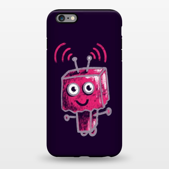 iPhone 6/6s plus StrongFit Cute Pink Robot With Paper Bag Head Kids by Boriana Giormova