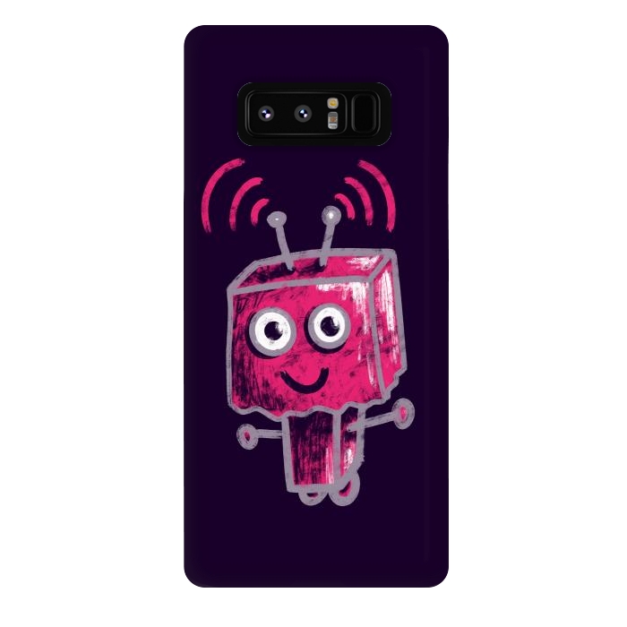 Galaxy Note 8 StrongFit Cute Pink Robot With Paper Bag Head Kids by Boriana Giormova