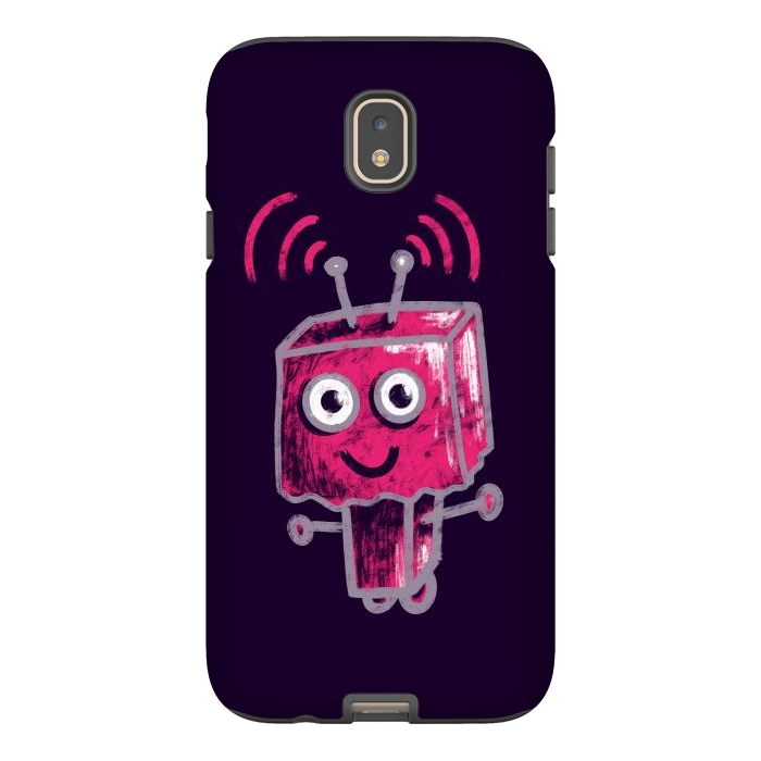 Galaxy J7 StrongFit Cute Pink Robot With Paper Bag Head Kids by Boriana Giormova