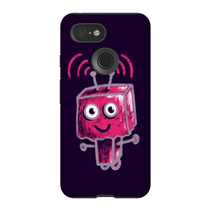 Pixel 3 StrongFit Cute Pink Robot With Paper Bag Head Kids by Boriana Giormova