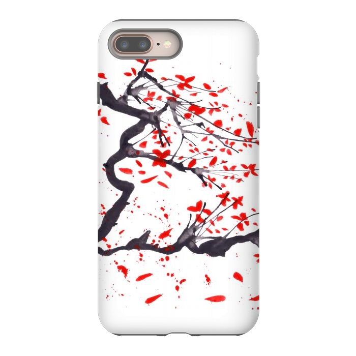 iPhone 7 plus StrongFit Cherry tree flowers watercolor by ArtKingdom7