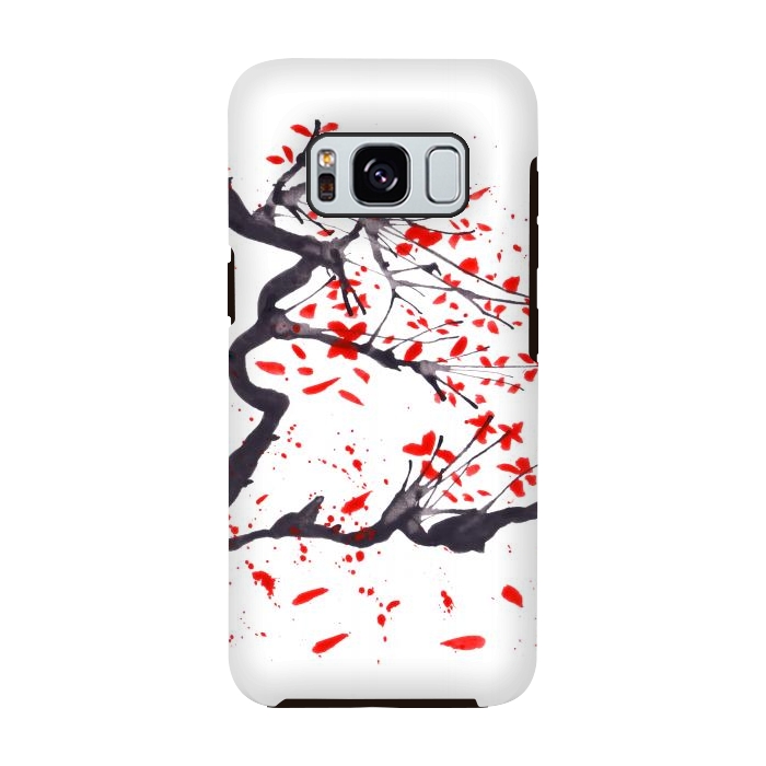 Galaxy S8 StrongFit Cherry tree flowers watercolor by ArtKingdom7