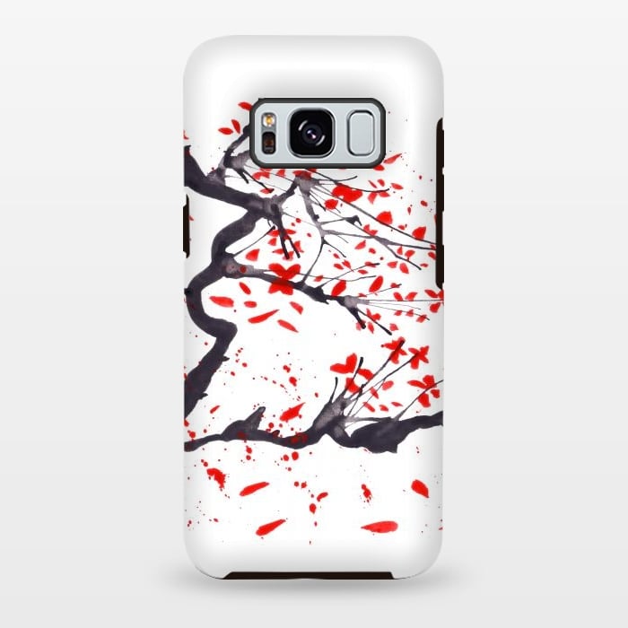 Galaxy S8 plus StrongFit Cherry tree flowers watercolor by ArtKingdom7