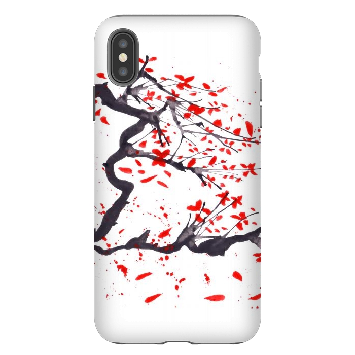 iPhone Xs Max StrongFit Cherry tree flowers watercolor by ArtKingdom7