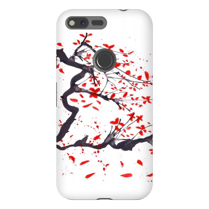 Pixel XL StrongFit Cherry tree flowers watercolor by ArtKingdom7