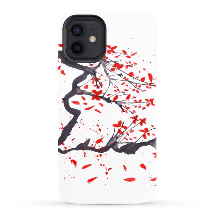 iPhone 12 StrongFit Cherry tree flowers watercolor by ArtKingdom7