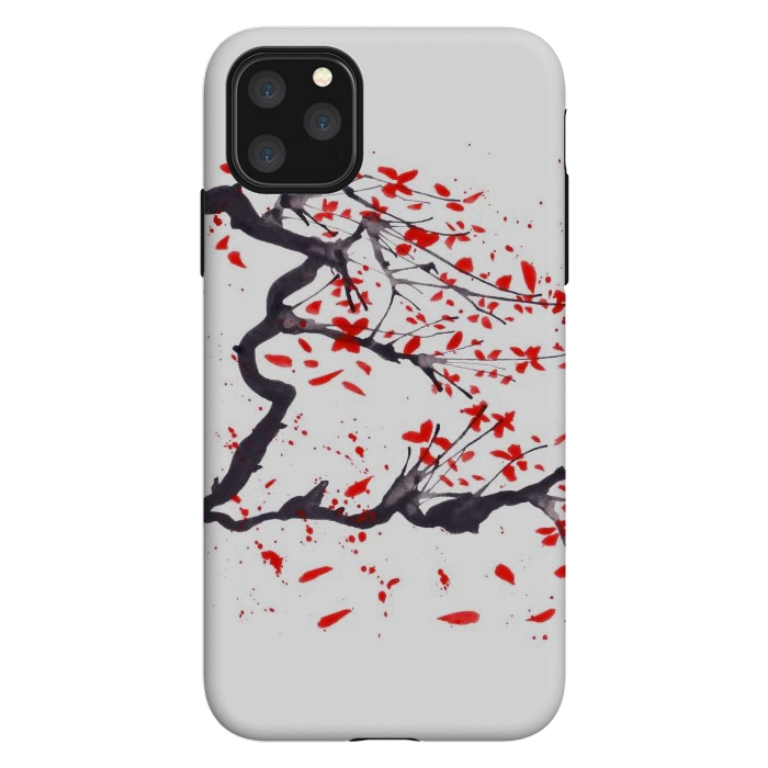 iPhone 11 Pro Max StrongFit Cherry tree flowers watercolor by ArtKingdom7