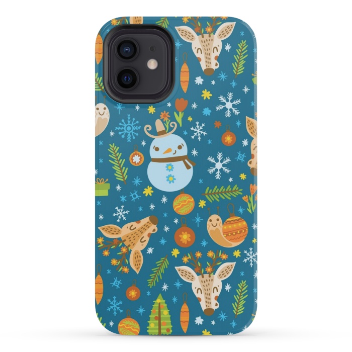 iPhone 12 mini StrongFit snowman is love by MALLIKA