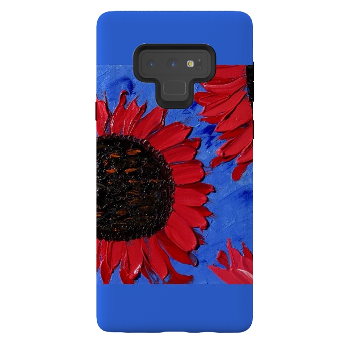 Galaxy Note 9 StrongFit Red sunflowers art by ArtKingdom7