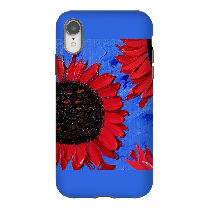iPhone Xr StrongFit Red sunflowers art by ArtKingdom7