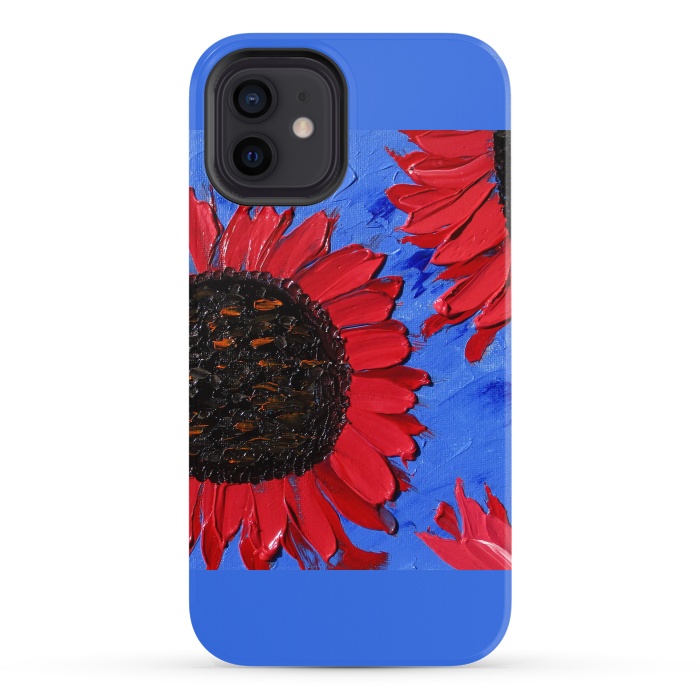 iPhone 12 StrongFit Red sunflowers art by ArtKingdom7