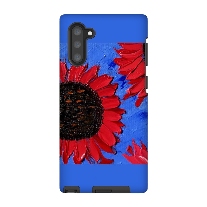 Galaxy Note 10 StrongFit Red sunflowers art by ArtKingdom7