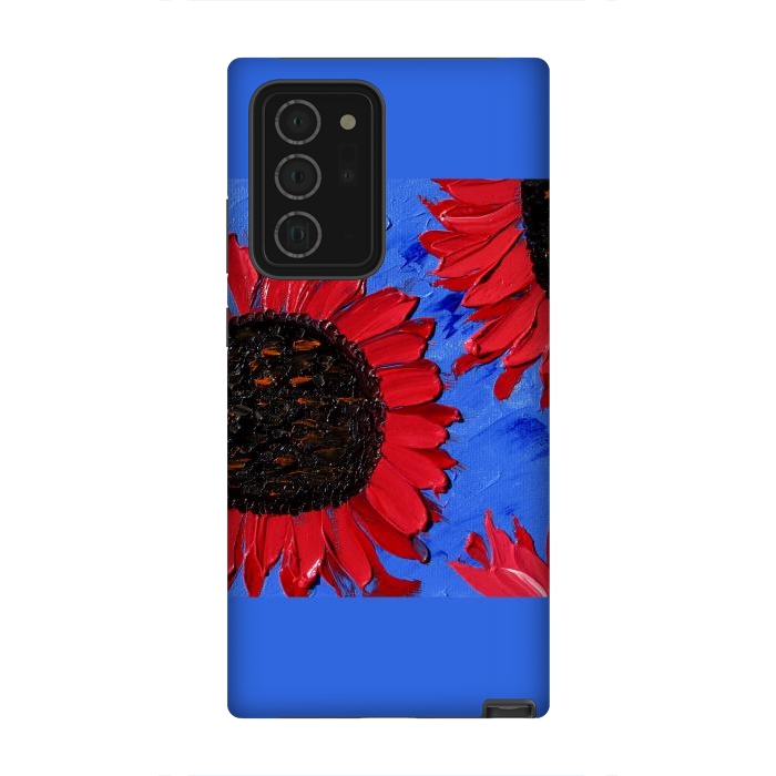 Galaxy Note 20 Ultra StrongFit Red sunflowers art by ArtKingdom7