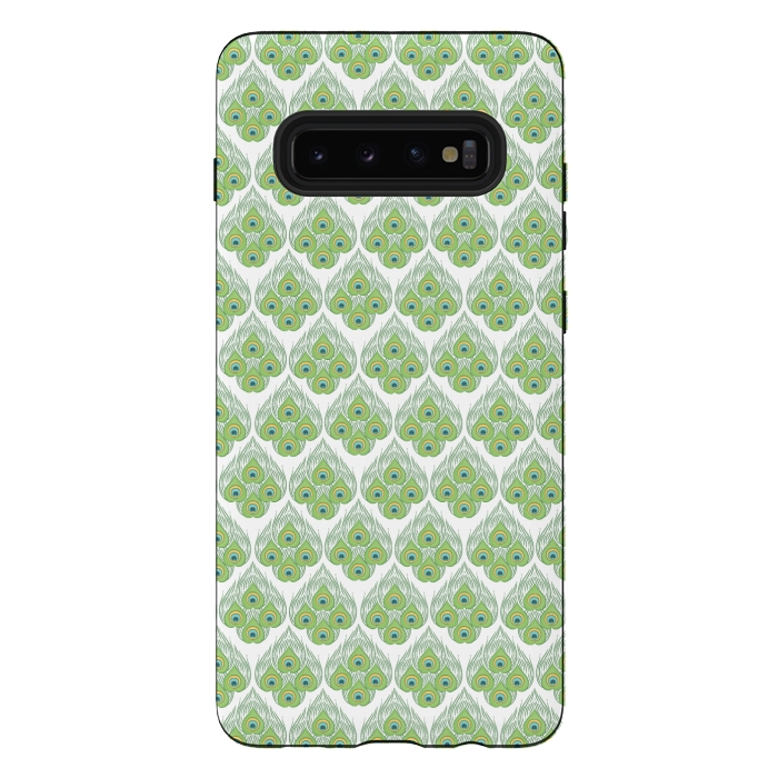 Galaxy S10 plus StrongFit green peacock love  by MALLIKA