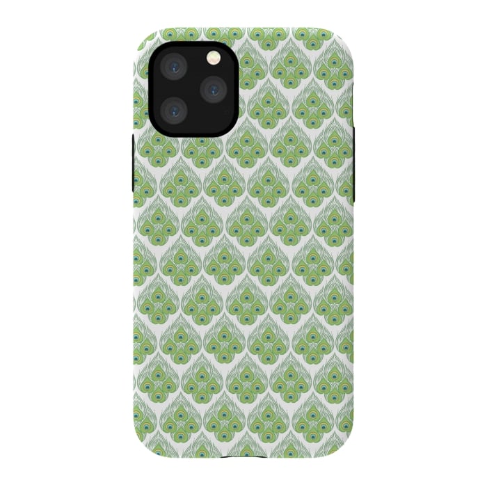 iPhone 11 Pro StrongFit green peacock love  by MALLIKA