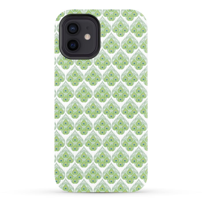 iPhone 12 StrongFit green peacock love  by MALLIKA
