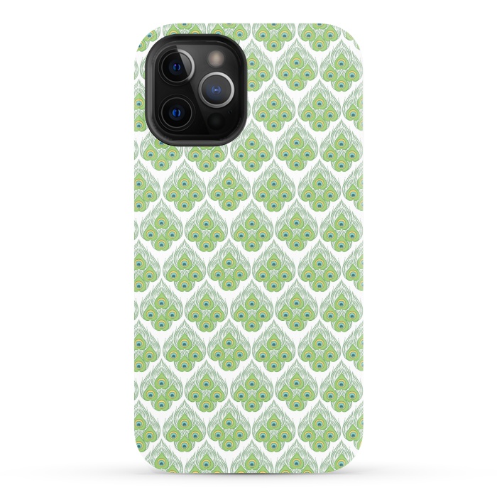 iPhone 12 Pro StrongFit green peacock love  by MALLIKA
