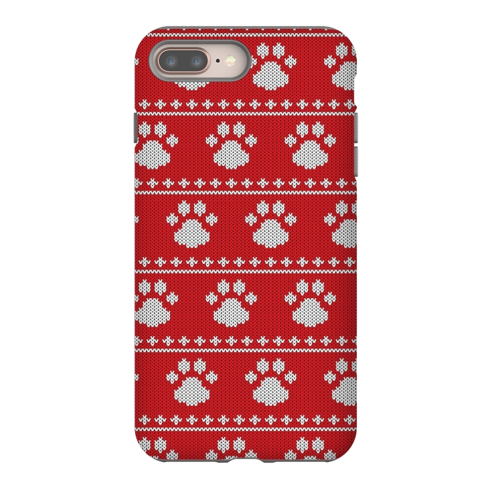 iPhone 7 plus StrongFit red paws pattern by MALLIKA