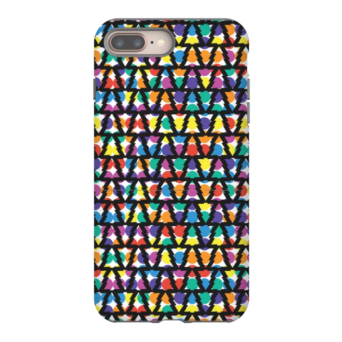 iPhone 7 plus StrongFit multi color christmas tree pattern by MALLIKA
