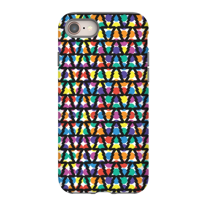 iPhone 8 StrongFit multi color christmas tree pattern by MALLIKA