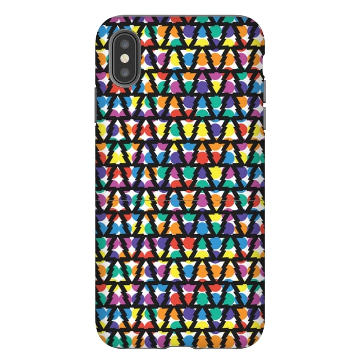 iPhone Xs Max StrongFit multi color christmas tree pattern by MALLIKA