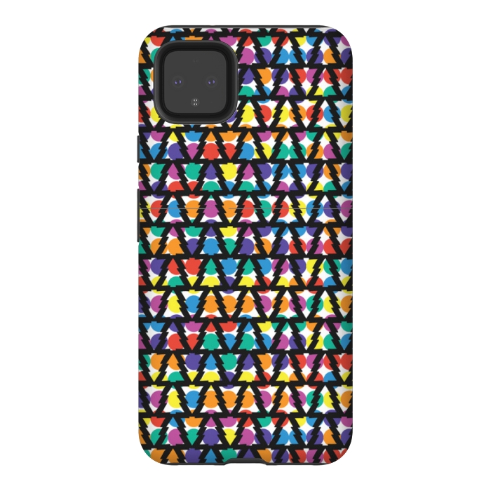 Pixel 4XL StrongFit multi color christmas tree pattern by MALLIKA