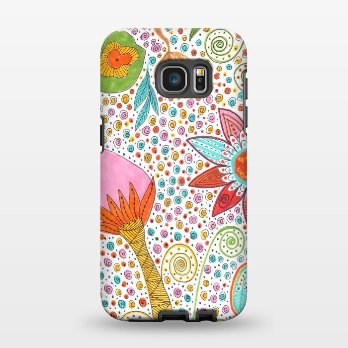 Galaxy S7 EDGE StrongFit Floral mandala dot art by ArtKingdom7