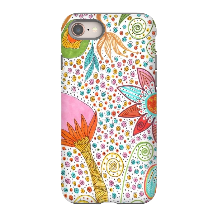 iPhone 8 StrongFit Floral mandala dot art by ArtKingdom7