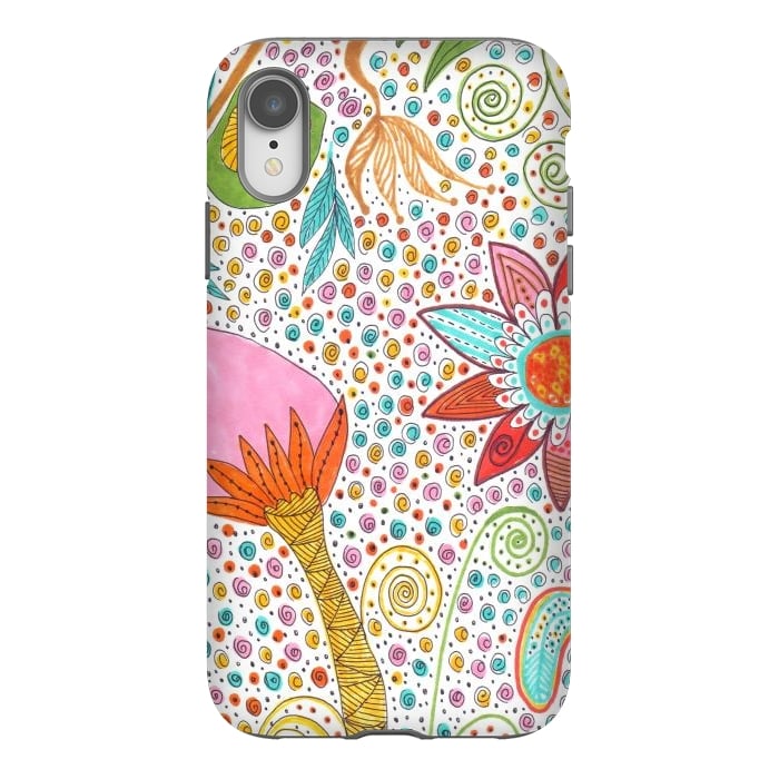 iPhone Xr StrongFit Floral mandala dot art by ArtKingdom7
