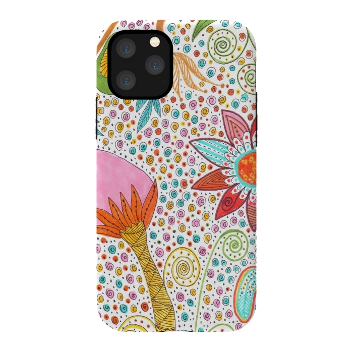 iPhone 11 Pro StrongFit Floral mandala dot art by ArtKingdom7